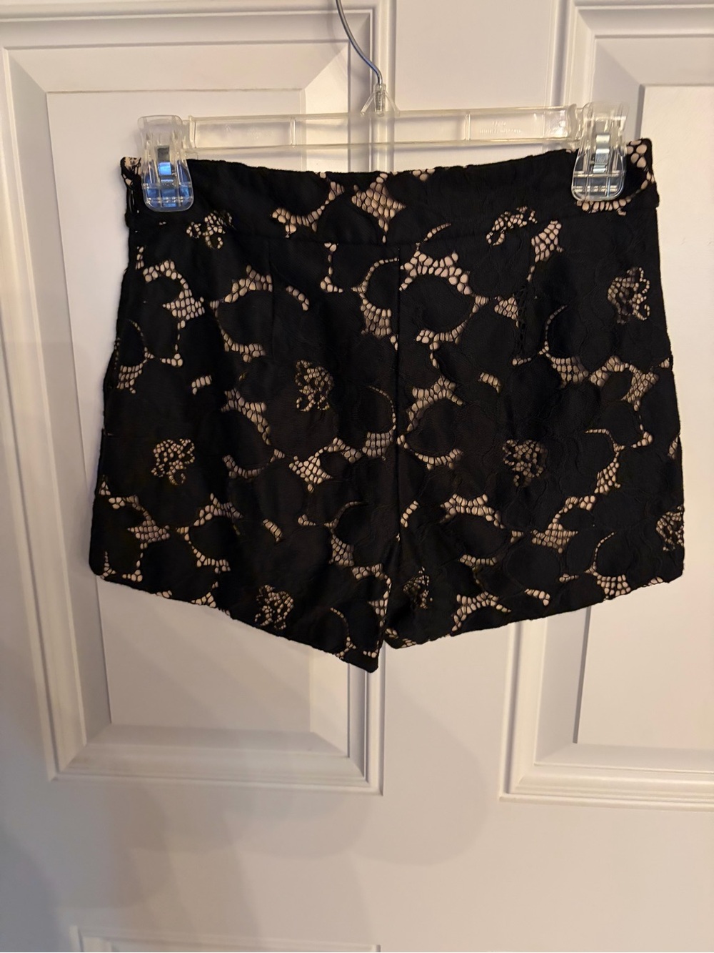 Express Black Lace High-Waist Dress Shorts
